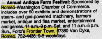 Frontier Town - June 1989 Article